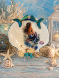 Mermaid Decoupage Shell Trinket Dish