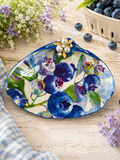 Handmade Blueberry Decoupage Shell Trinket Dish