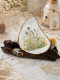 Handmade Wildflower & Dandelion Oyster Shell Art