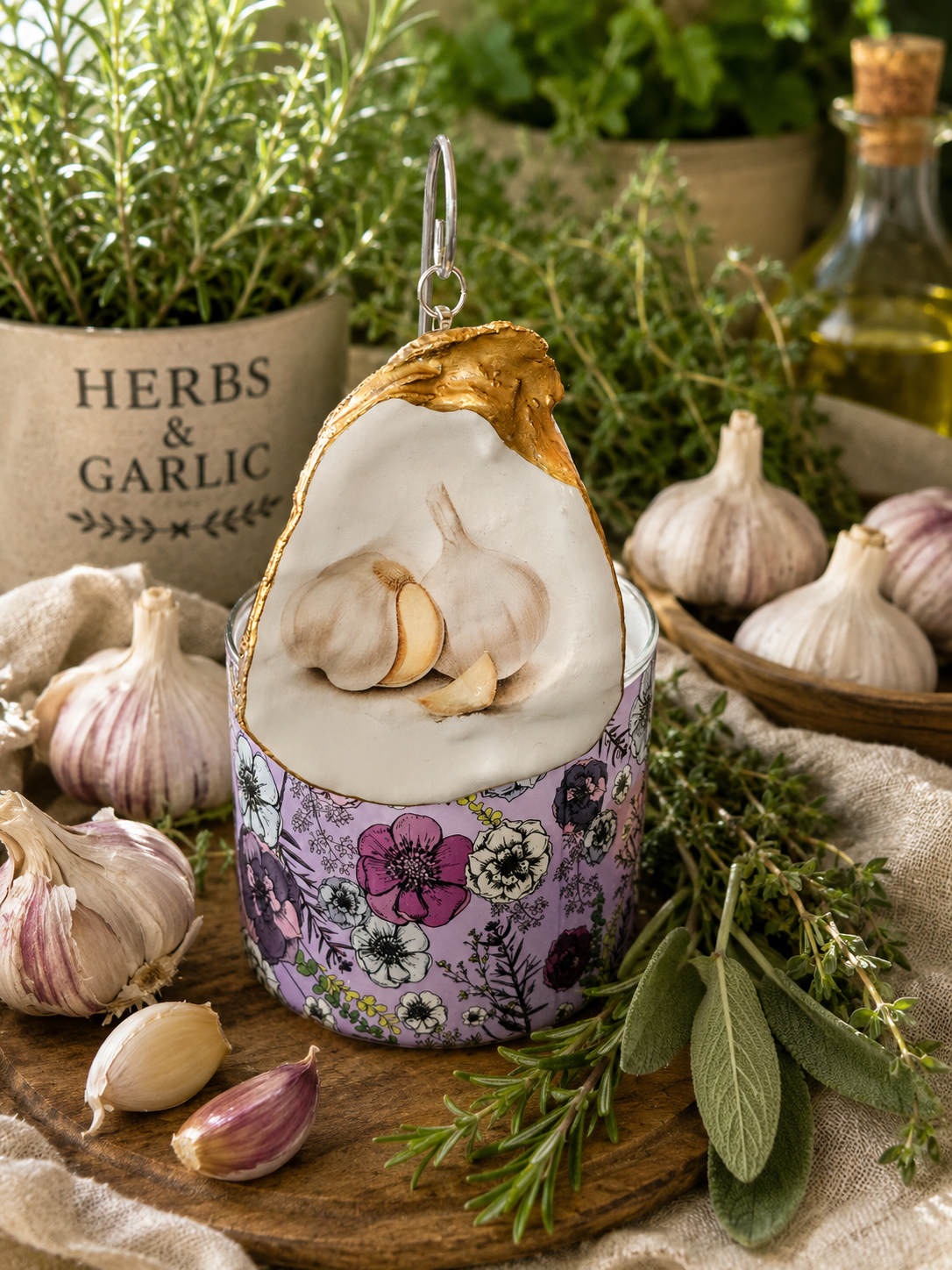 Garlic Herb Garden Stake